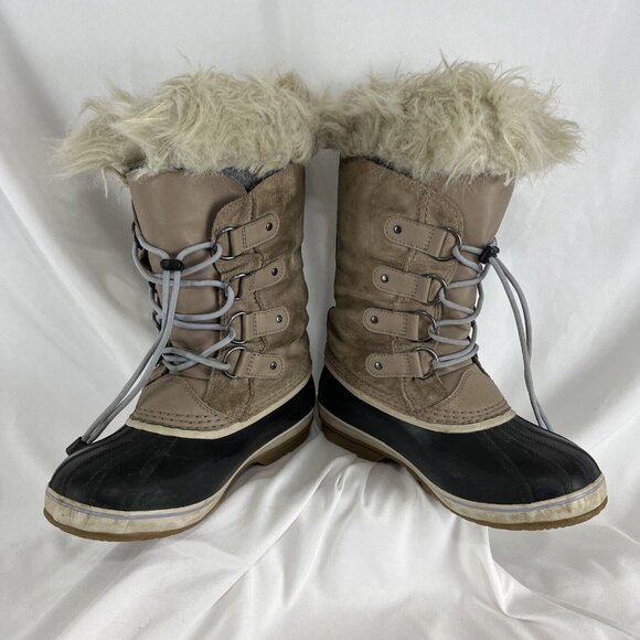 Sorel Joan of Arctic Beige Suede Winter Boots Women's Size 5 - Picture 4 of 12